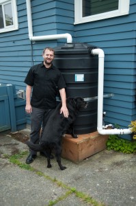 Scott gets two whole lawn-waterings from each full cistern, saving on the family's water bill.